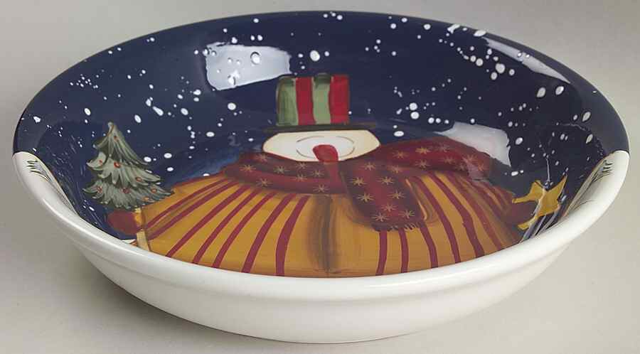 Top Hat Snowman 9" Individual Pasta Bowl by Certified International-1