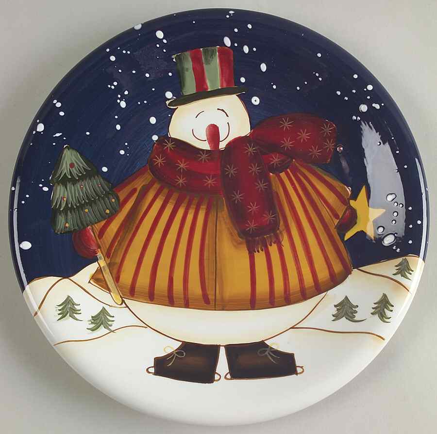Top Hat Snowman Salad/Dessert Plate by Certified International-1