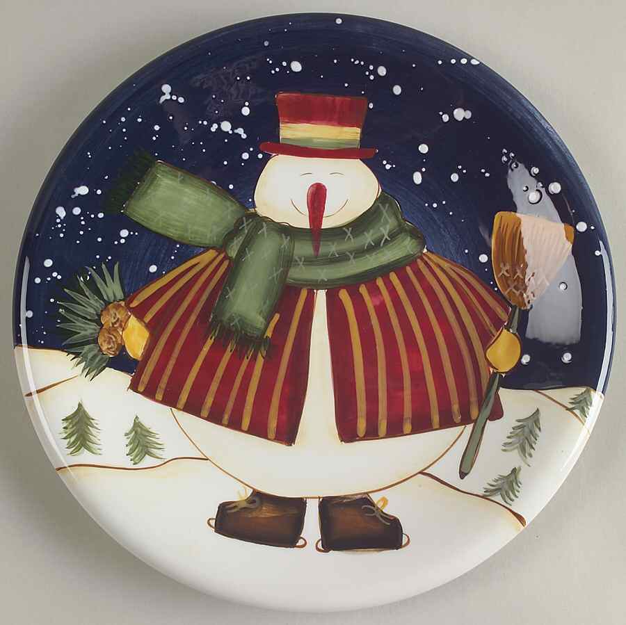 Top Hat Snowman Salad/Dessert Plate by Certified International-1