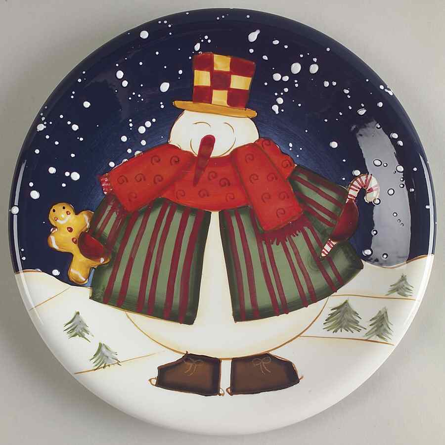 Top Hat Snowman Salad/Dessert Plate by Certified International-1