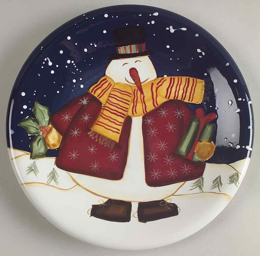 Top Hat Snowman Salad/Dessert Plate by Certified International-1