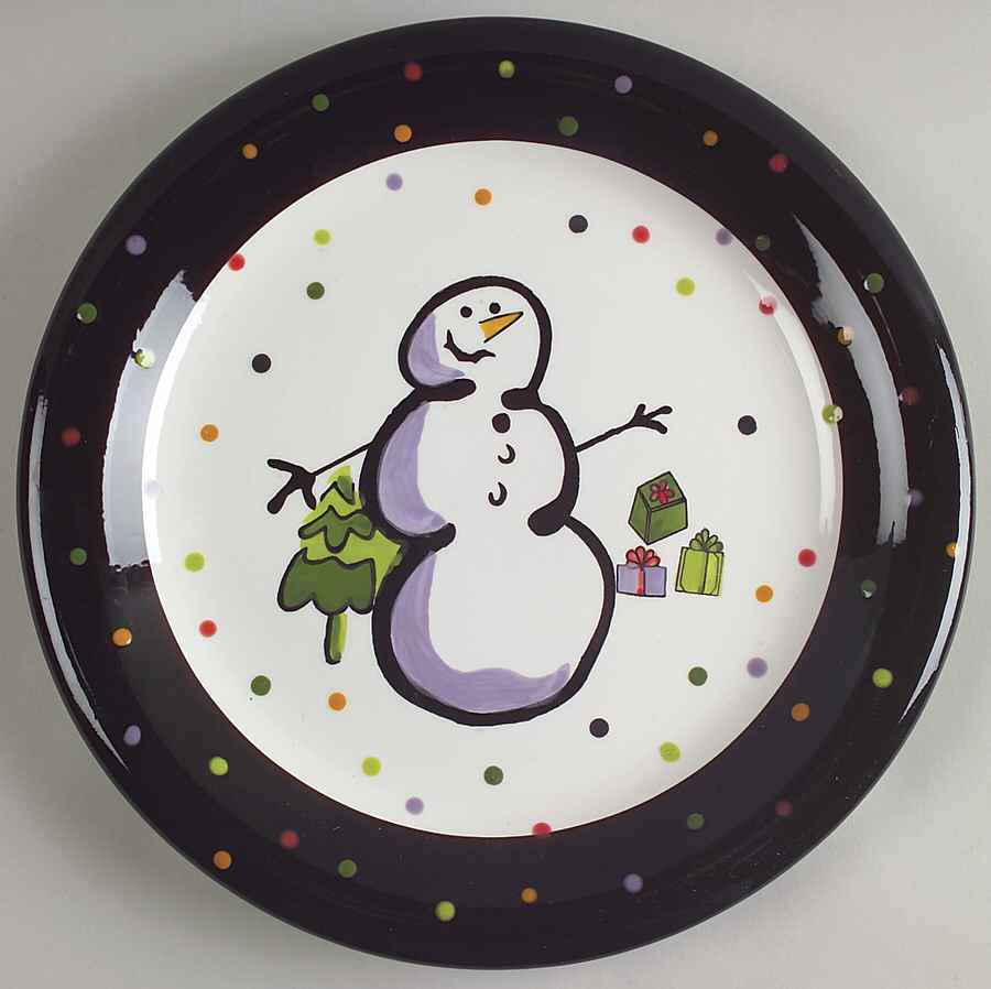 Confetti Snowman Dinner Plate by Certified International-1