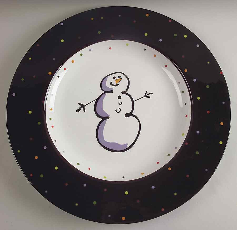Confetti Snowman 16" Chop Plate (Round Platter) by Certified International-1