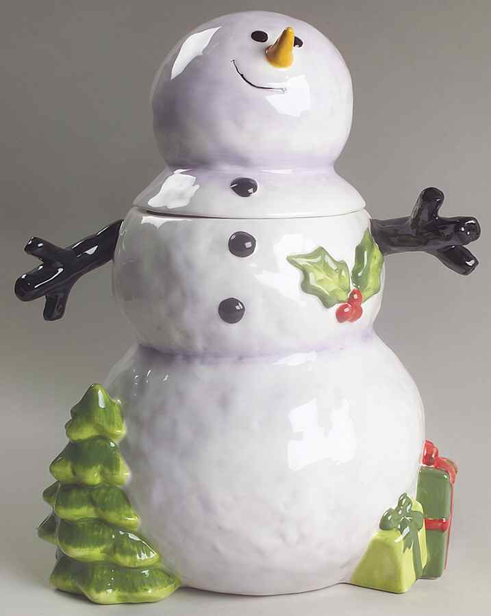 Confetti Snowman Figural Cookie Jar & Lid by Certified International-1