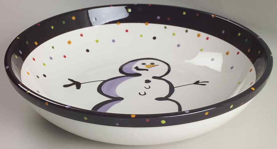 Confetti Snowman 13" Pasta Serving Bowl by Certified International-1