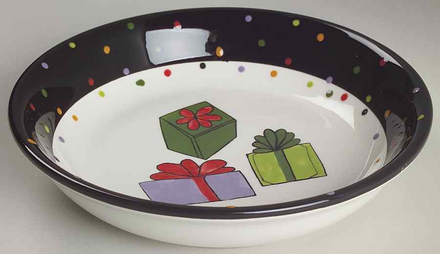 Confetti Snowman 9" Individual Pasta Bowl by Certified International-1