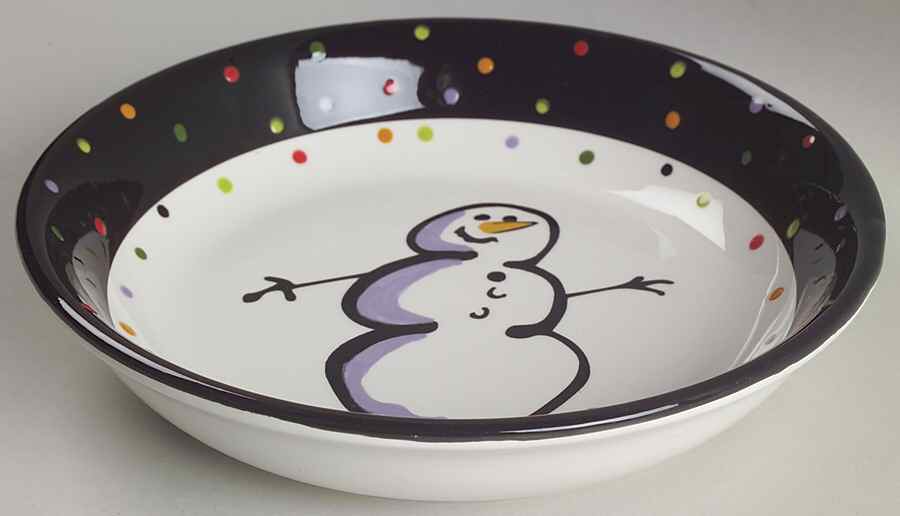 Confetti Snowman 9" Individual Pasta Bowl by Certified International-1