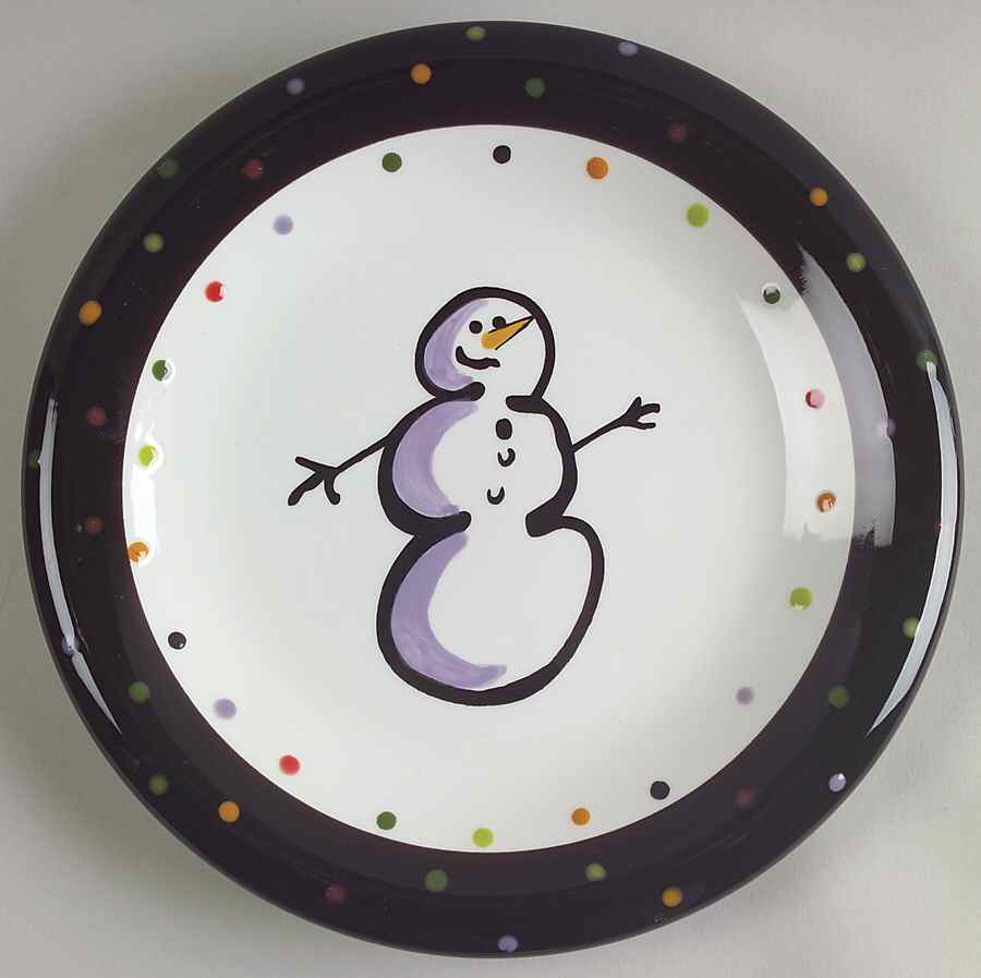 Confetti Snowman Salad Plate by Certified International-1