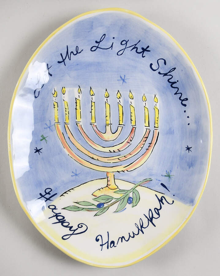 Hanukkah 14" Oval Serving Platter by Certified International-1