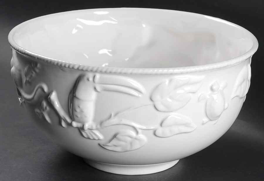 Jaguar Blanc 11" Large Salad Serving Bowl by Lynn Chase-1