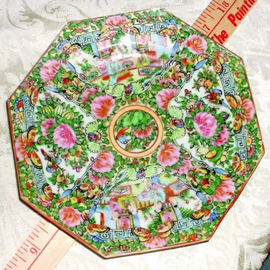 Rose Medallion (With People) Octagonal Salad Plate by China (Made in China)-1