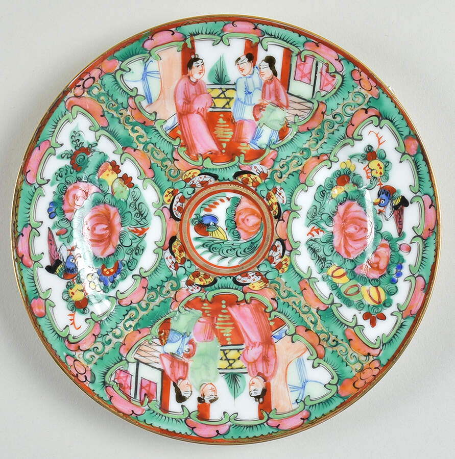 Rose Medallion (With People) Dessert/Pie Plate by China (Made in China)-1