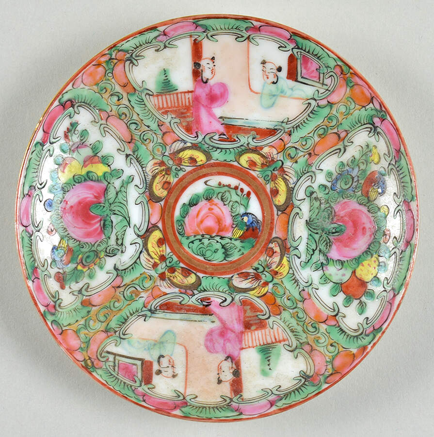 Rose Medallion (With People) Saucer for Demitasse Cup by China (Made in China)-1