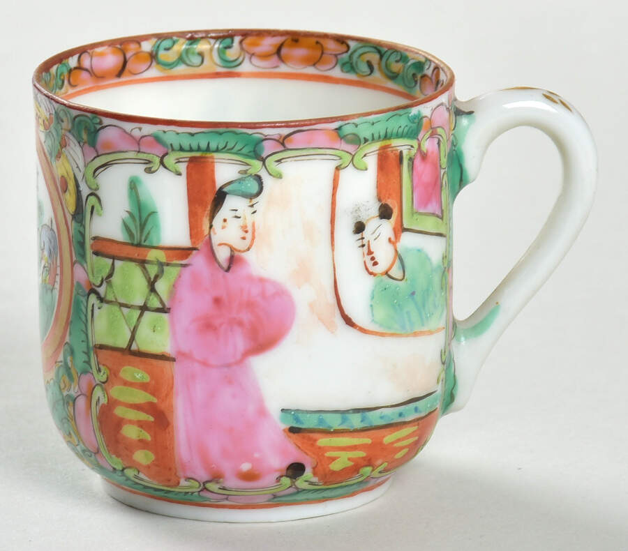 Rose Medallion (With People) Flat Demitasse Cup by China (Made in China)-1