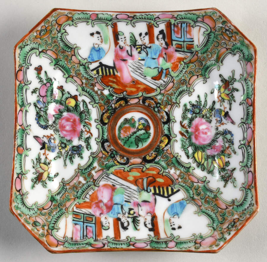 Rose Medallion (With People) Octagonal Bread & Butter Plate by China (Made in China)-1