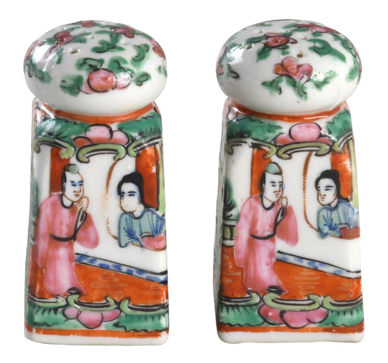 Rose Medallion (With People) Salt & Pepper Set by China (Made in China)-1