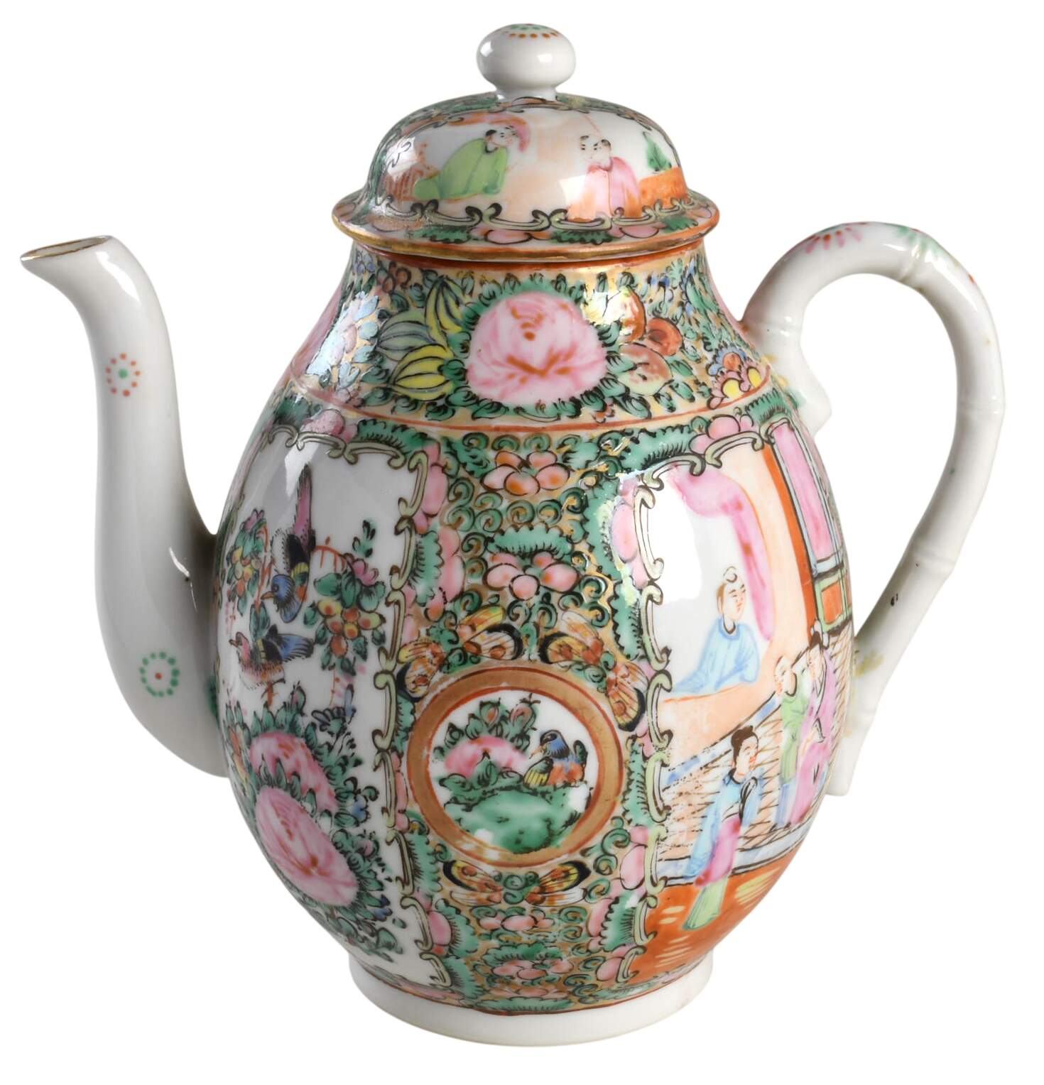 Rose Medallion (With People) Coffee Pot & Lid by China (Made in China)-1