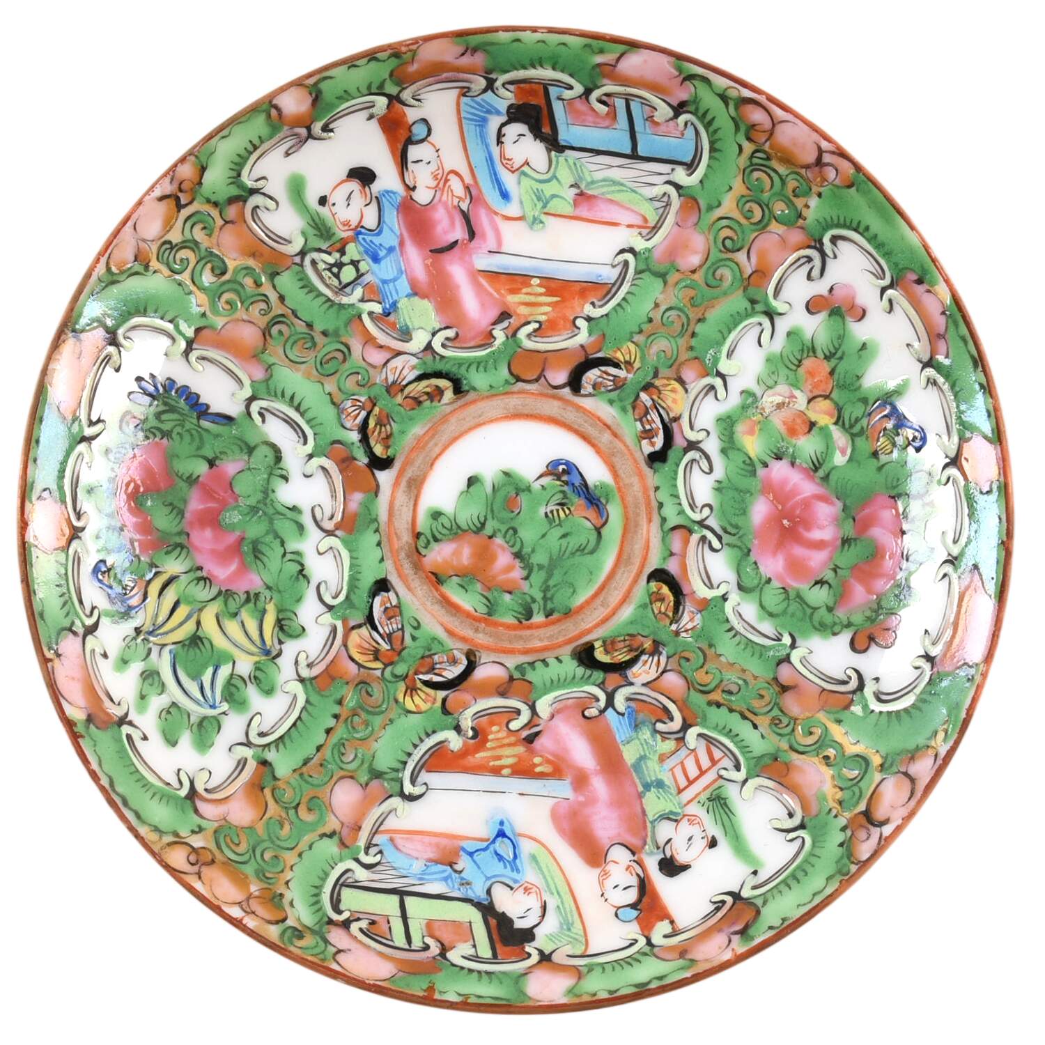 Rose Medallion (With People) Saucer for Footed Cup by China (Made in China)-1
