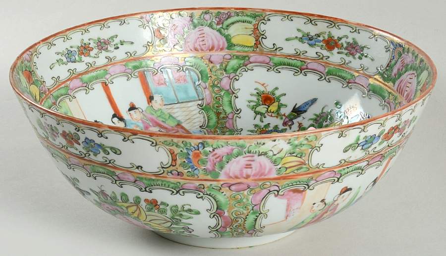 Rose Medallion (With People) 9" Round Vegetable Bowl by China (Made in China)-1