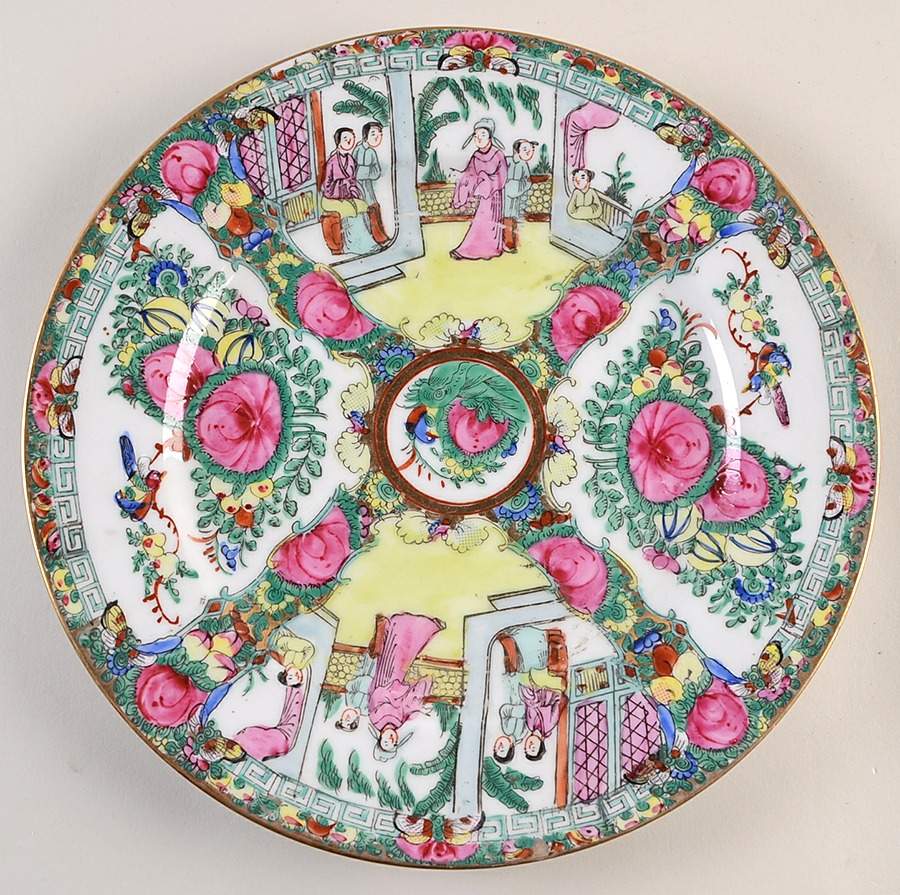 Rose Medallion (With People) 12" Chop Plate (Round Platter) by China (Made in China)-1