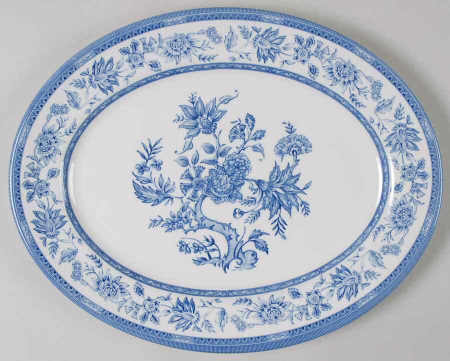 Indian Tree Blue 12" Oval Serving Platter by Churchill-1