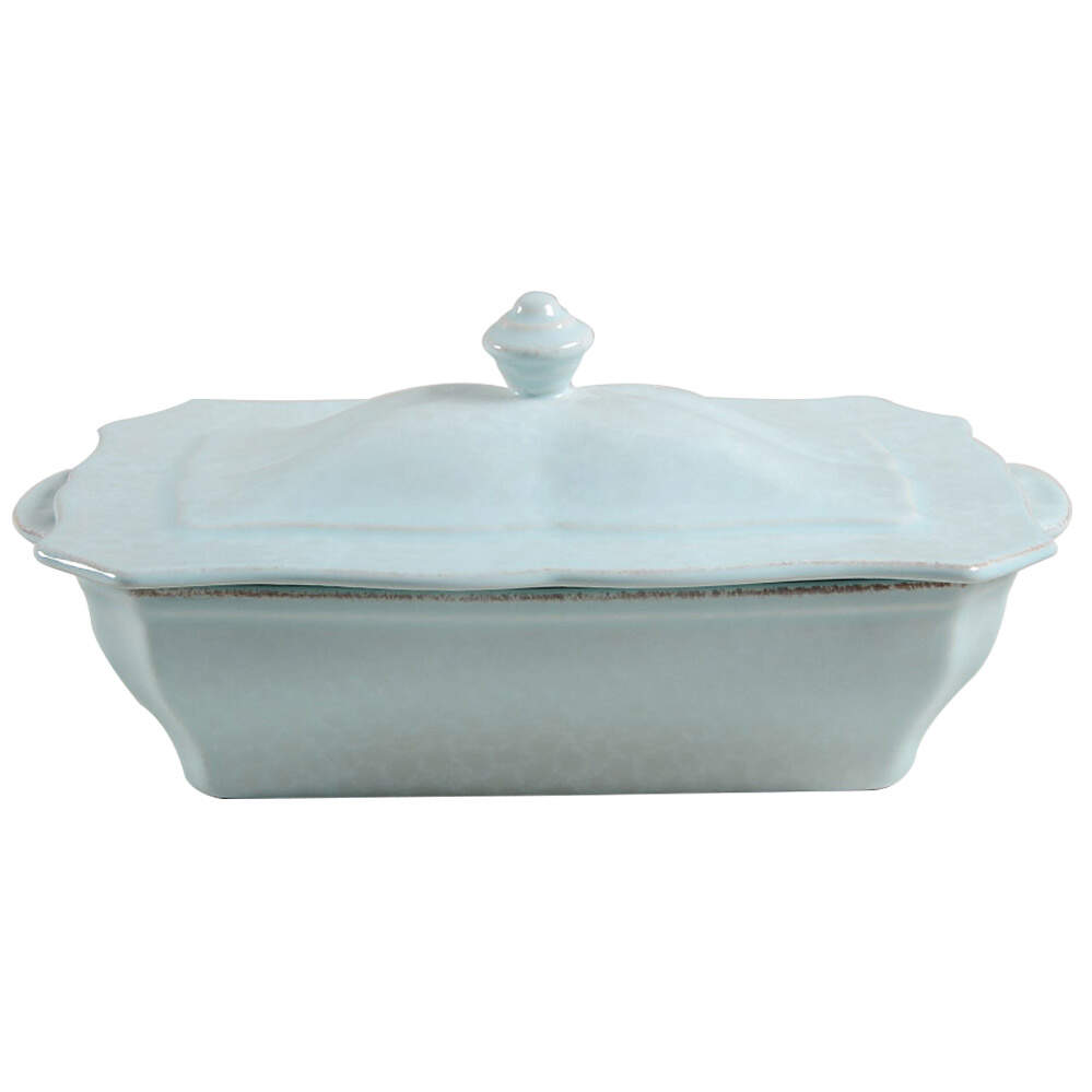 Impressions Robin's Egg (Blue) 1.5 Quart Rectangular Casserole with Lid by Casafina-1