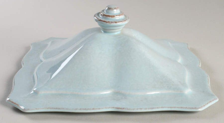 Impressions Robin's Egg (Blue) Ceramic Lid for 3 Quart Square Casserole by Casafina-1