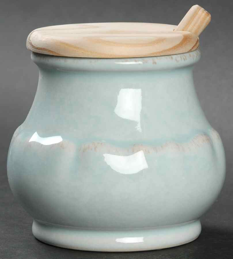 Impressions Robin's Egg (Blue) Mustard Jar & Lid by Casafina-1