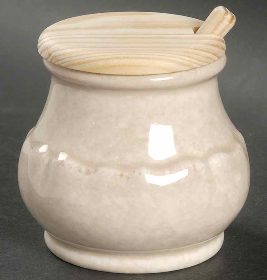 Impressions Mocha (Brown) Mustard Jar & Lid by Casafina-1