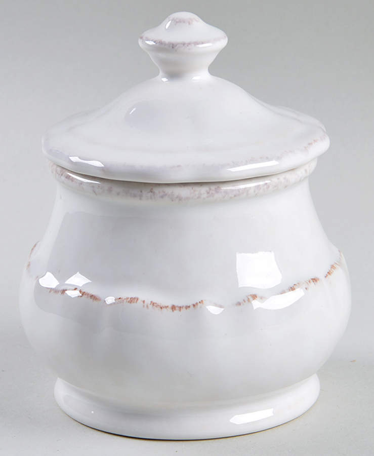 Impressions Linen White Sugar Bowl & Lid by Casafina-1