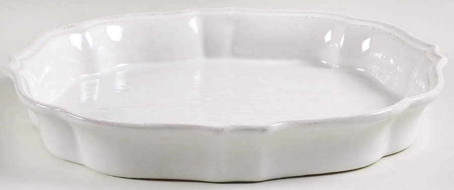 Impressions Linen White 11" Pie Baking Plate by Casafina-1