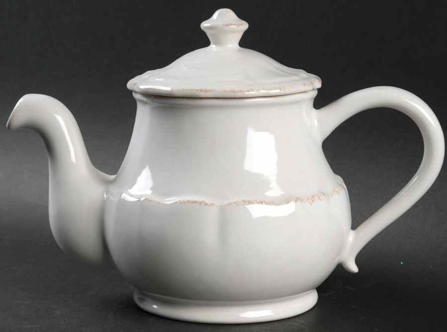 Impressions Linen White Teapot & Lid by Casafina-1