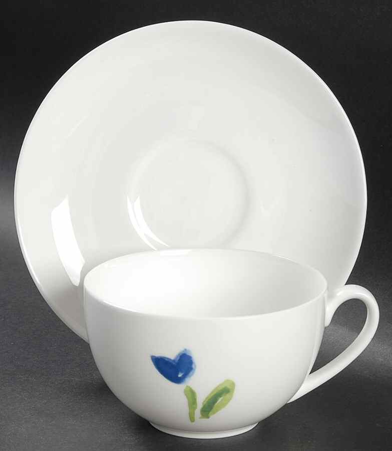 Anna's Artistry Flat Cup & Saucer Set by Crate & Barrel-1
