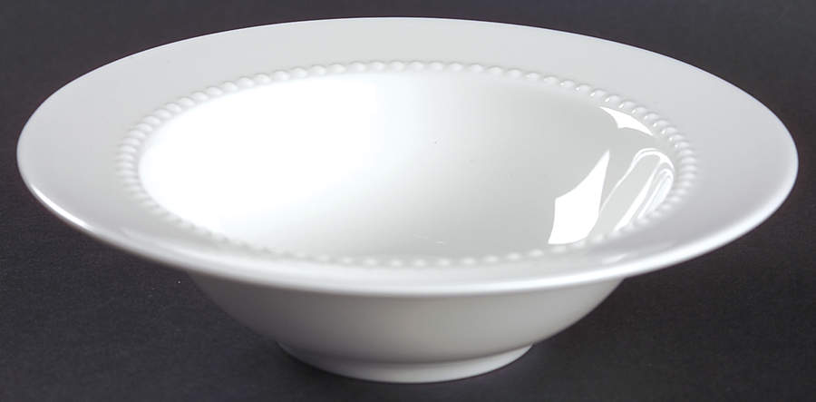 White Pearl Rim Cereal Bowl by Crate & Barrel-1