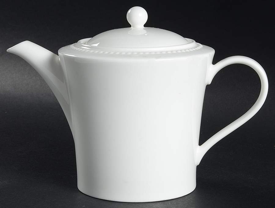 White Pearl Teapot & Lid by Crate & Barrel-1