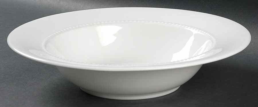 White Pearl 10" Round Vegetable Bowl by Crate & Barrel-1