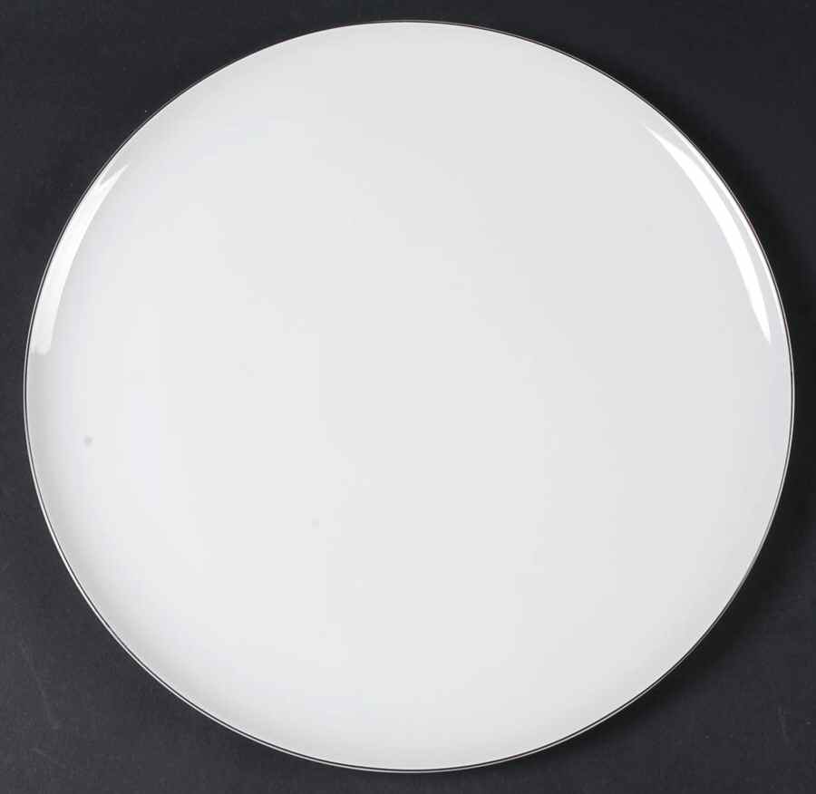 Dune (Black Trim) 12" Chop Plate (Round Platter) by Crate & Barrel-1