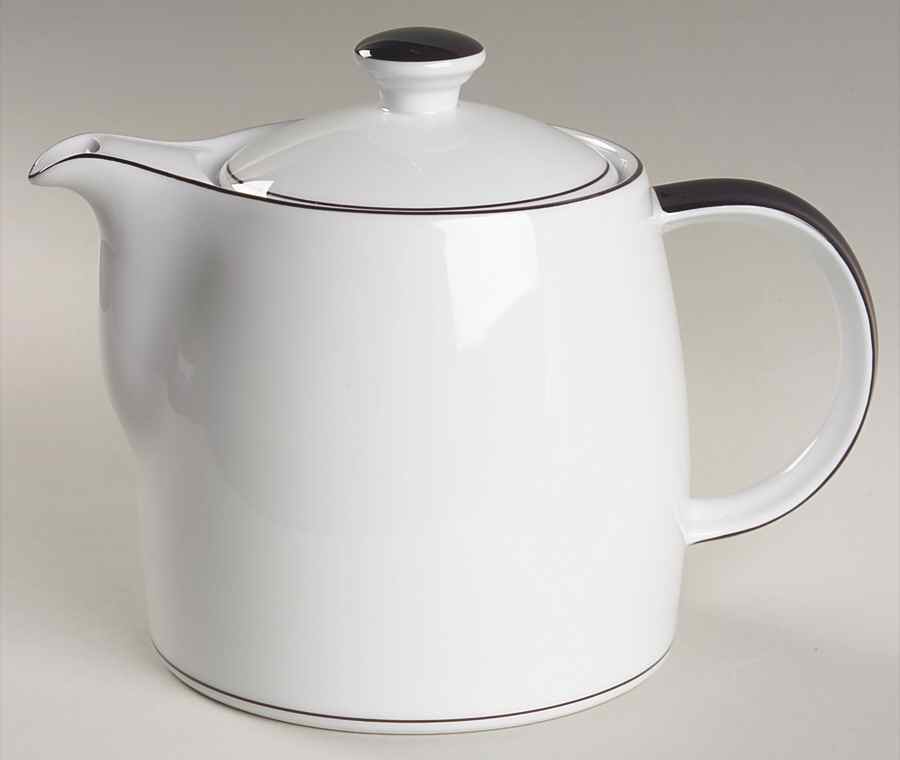 Dune (Black Trim) Teapot & Lid by Crate & Barrel-1