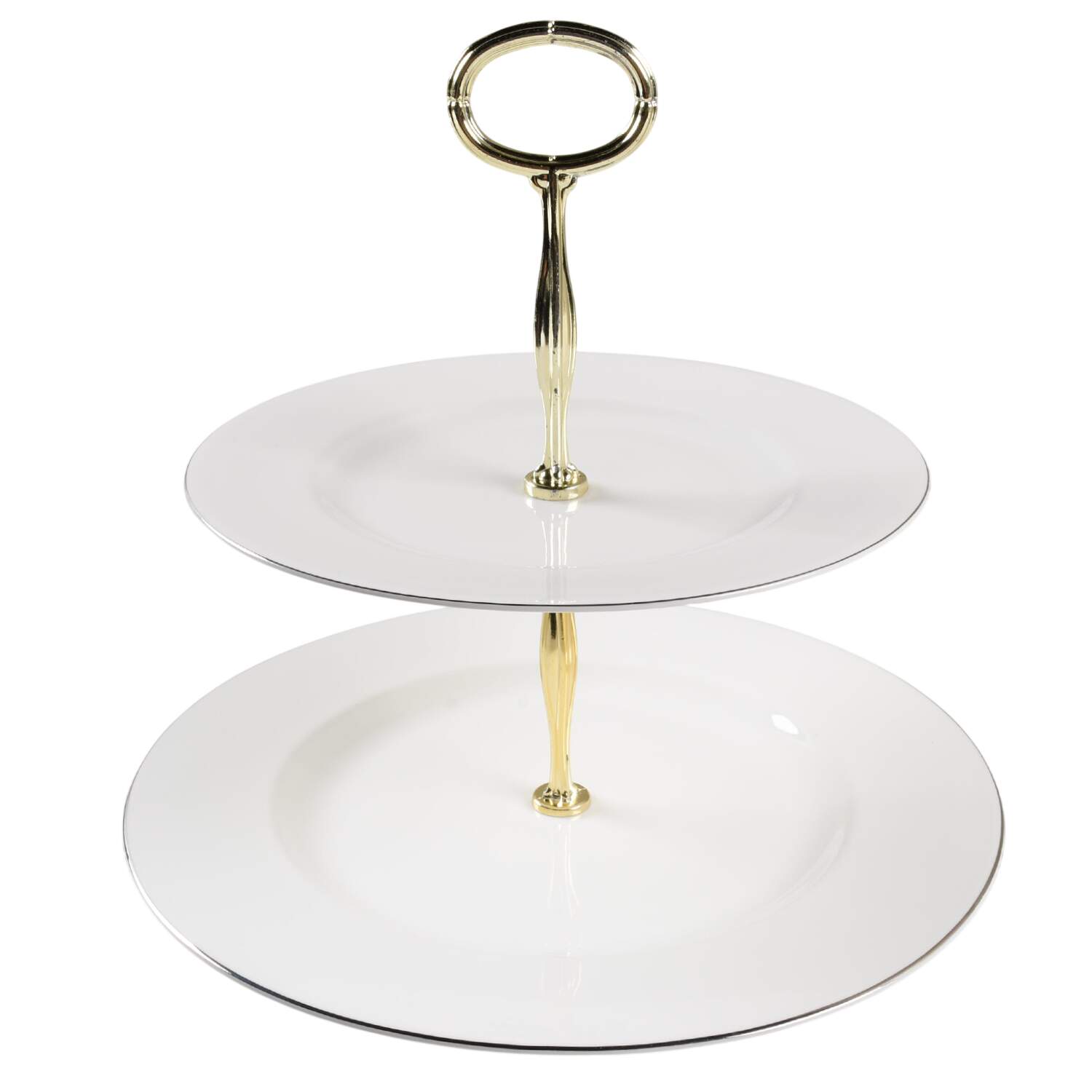 Platinum Line 6 5/8"-10"  2 Tiered Serving Tray (Dp, Sp) HC by Crate & Barrel-1