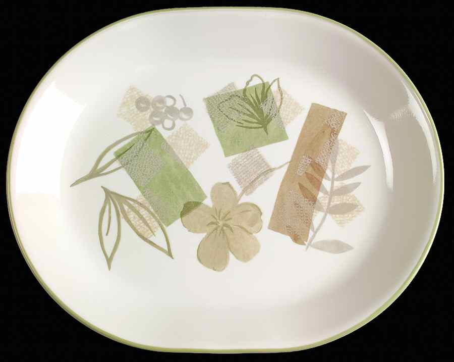 Textured Leaves (Corelle) 12" Oval Serving Platter by Corning Corelle-1