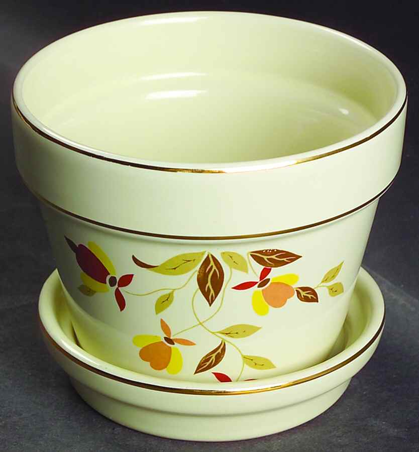 Autumn Leaf 3" Flower Pot & Underplate by China Specialties-1
