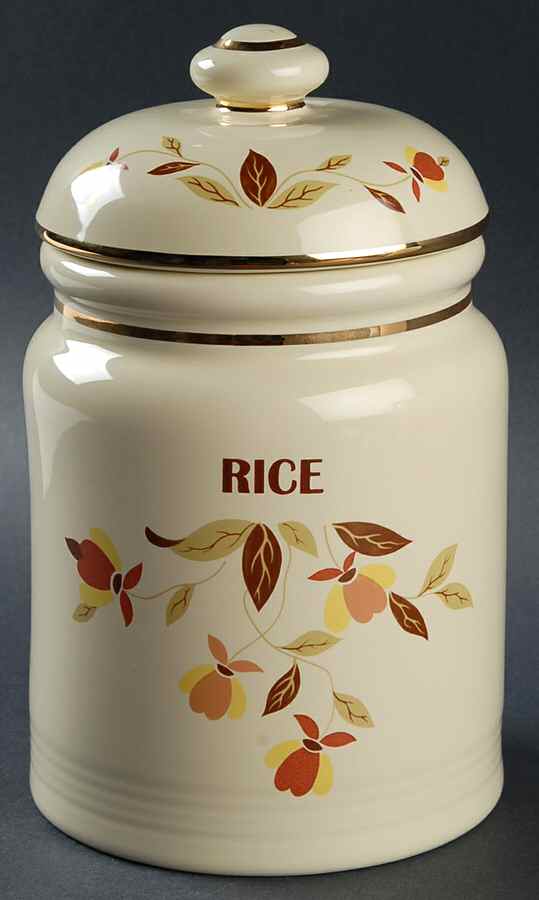 Autumn Leaf Rice Canister & Lid by China Specialties-1