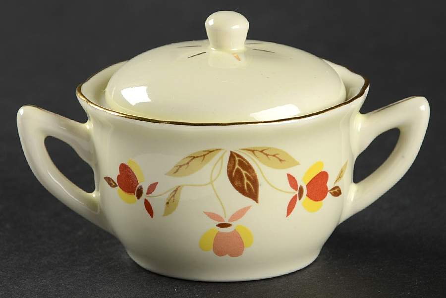 Autumn Leaf Miniature Sugar Bowl & Lid by China Specialties-1