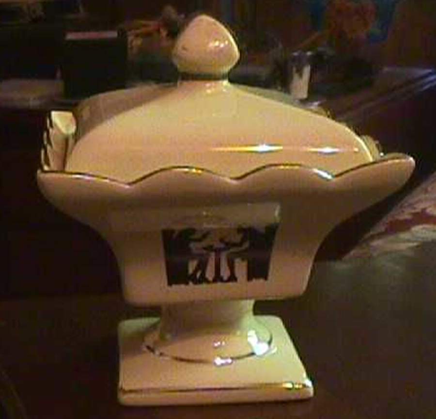 Silhouette Pedestal Candy Box with Lid by China Specialties-1
