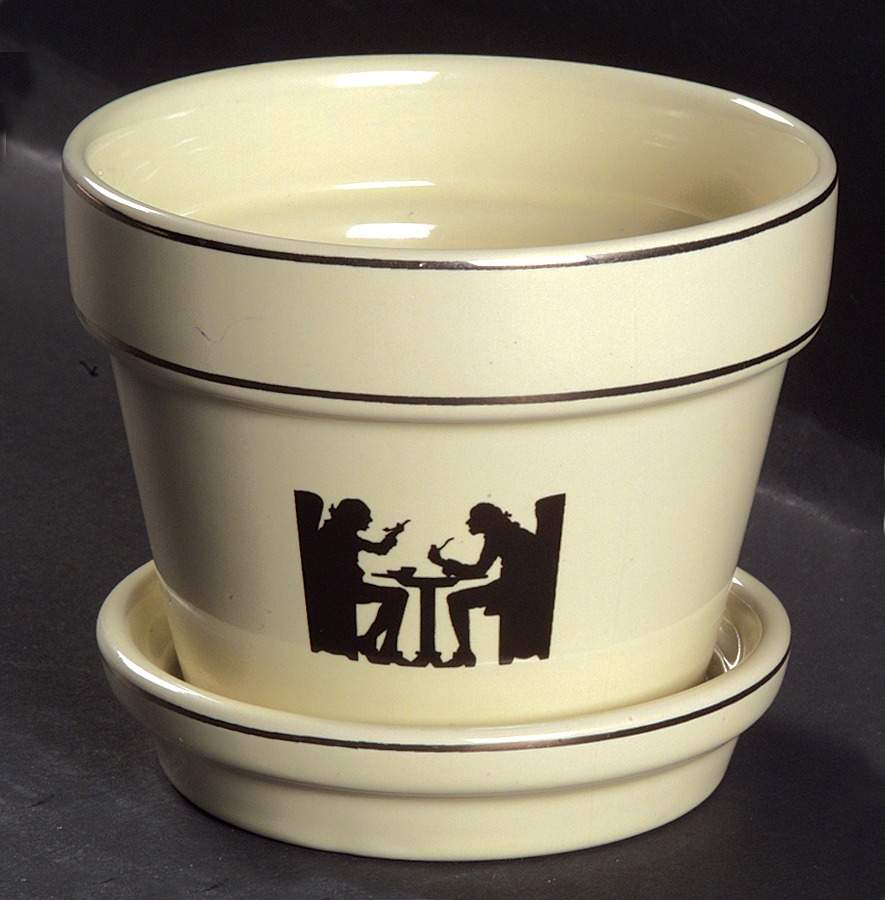 Silhouette 3" Flower Pot & Underplate by China Specialties-1