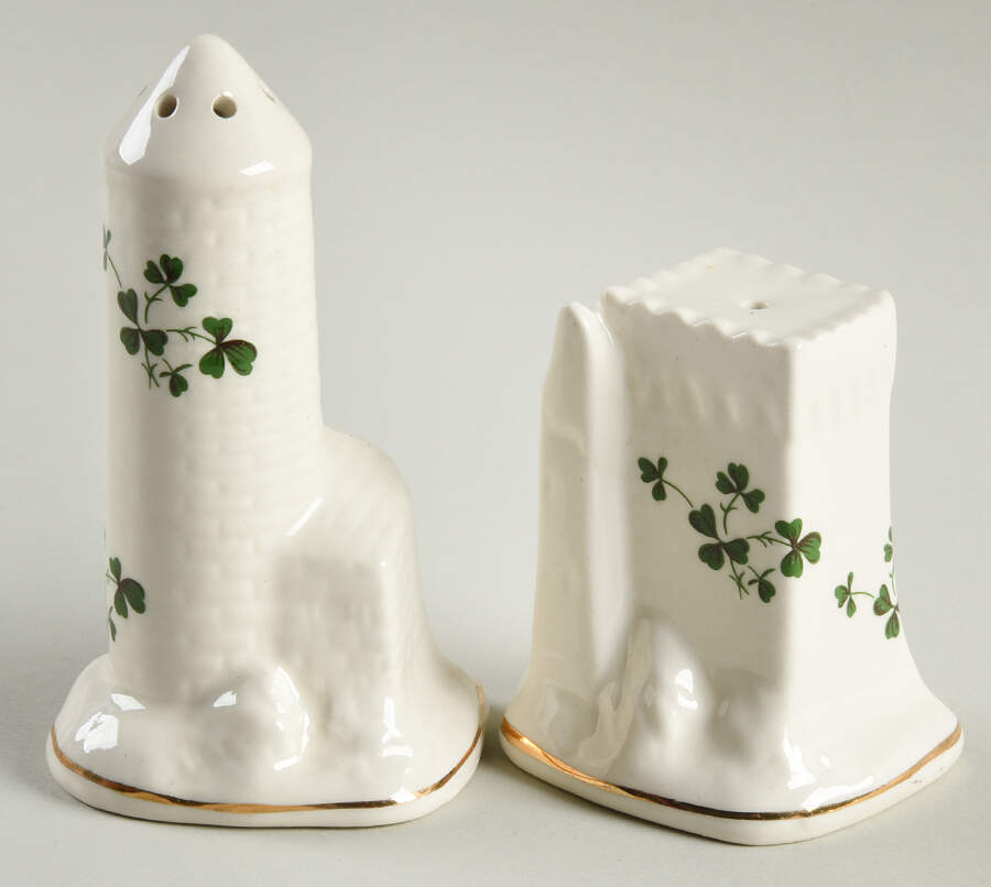 Shamrock Figural Salt and Pepper by Carrigaline-1