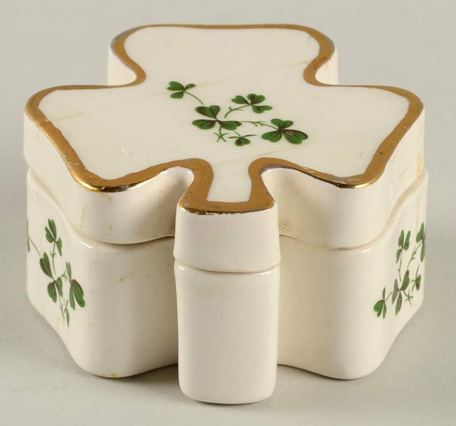 Shamrock Trinket Box & Lid by Carrigaline-1