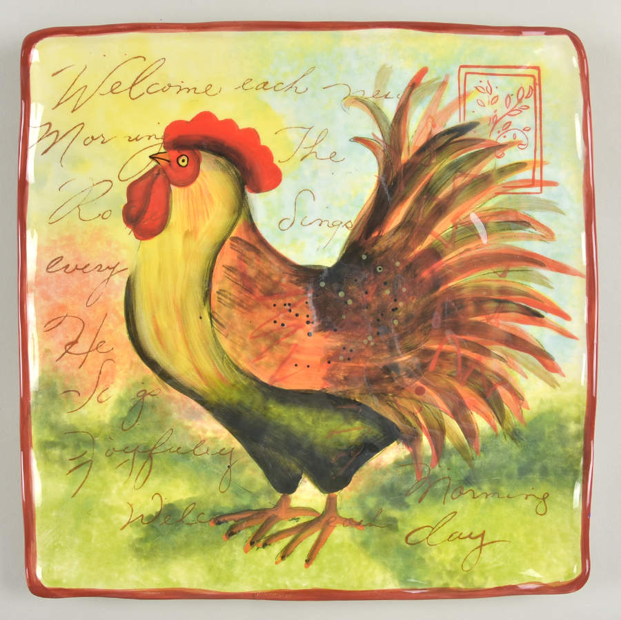Le Rooster Square Dinner Plate by Certified International-1