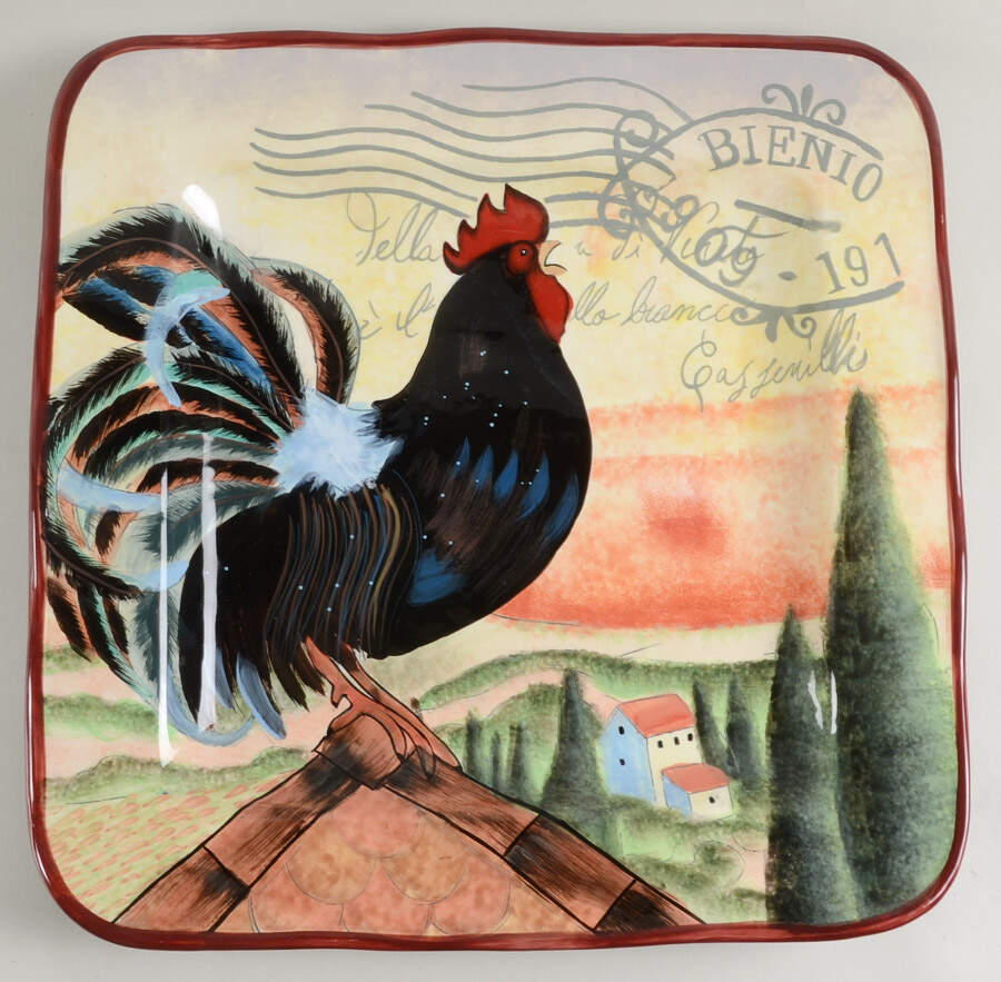 Le Rooster 16" Square Serving Platter by Certified International-1
