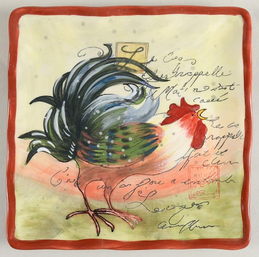 Le Rooster Square Salad Plate by Certified International-1